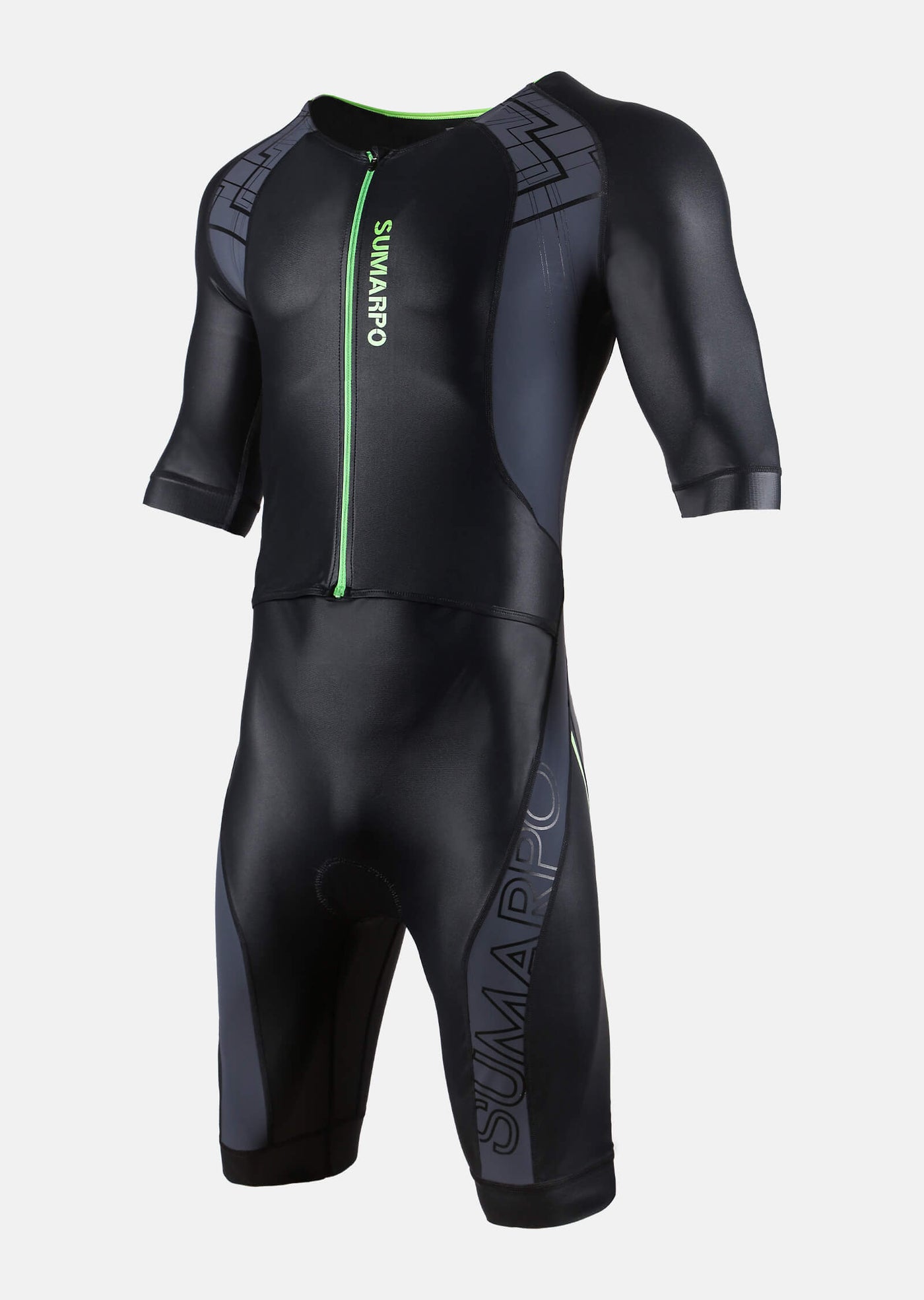 SUMARPO MEN'S HYBRID TRISUIT, BLACK/GREY,LYCRA fabric